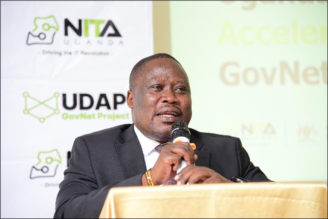 Arua CAO, Nicholas Ogwang speaking to the attendees